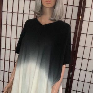 Ombré soft sweater poncho